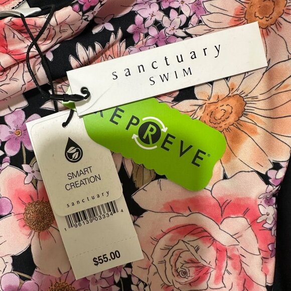 Sanctuary Womens Size L Floral Petal Pusher Banded High Leg Rise Swim Bottom NWT - Picture 5 of 6